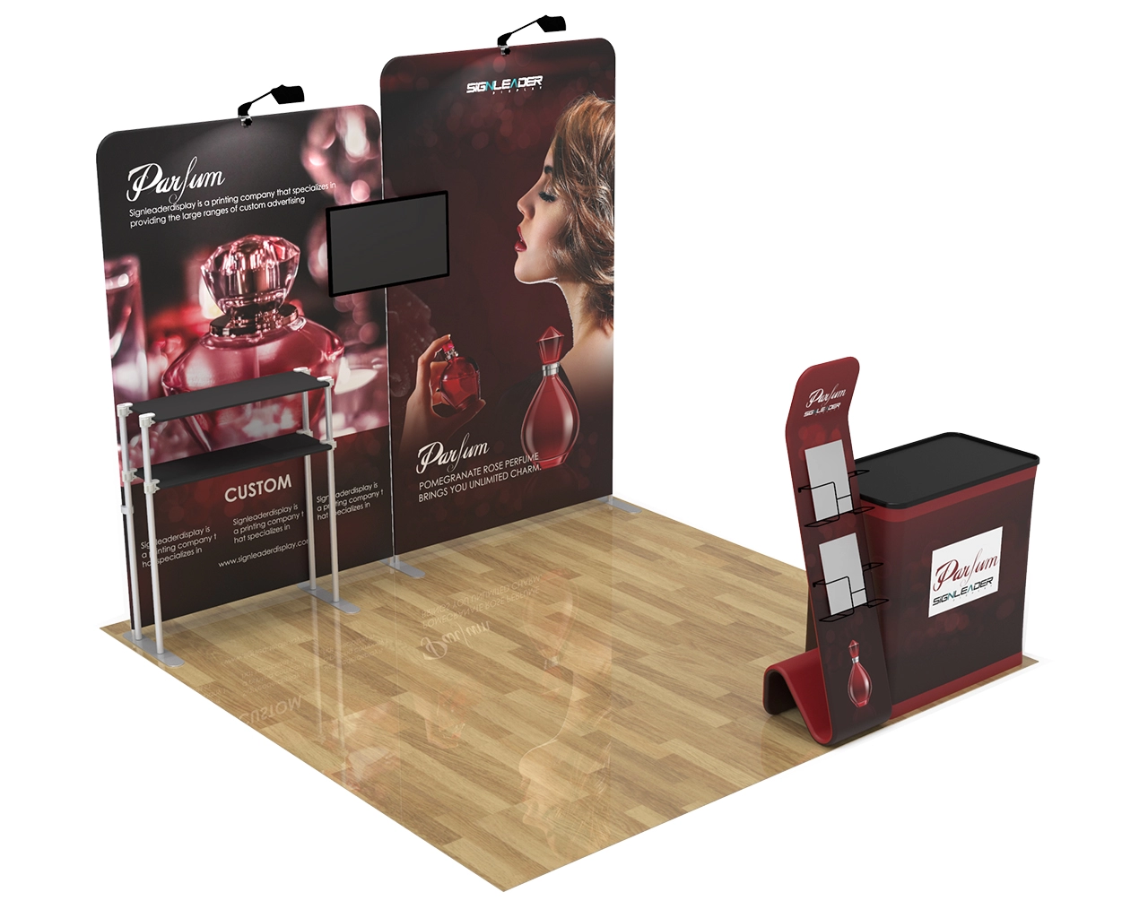 10ft Portable Trade Show Booth Kit B1 for Perfume & Beauty Brands