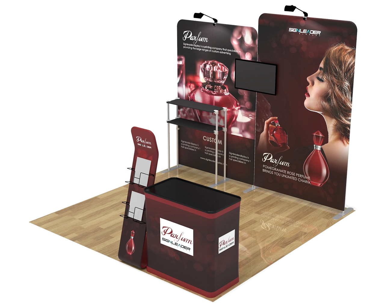 10ft Portable Trade Show Booth Kit B1 for Perfume & Beauty Brands