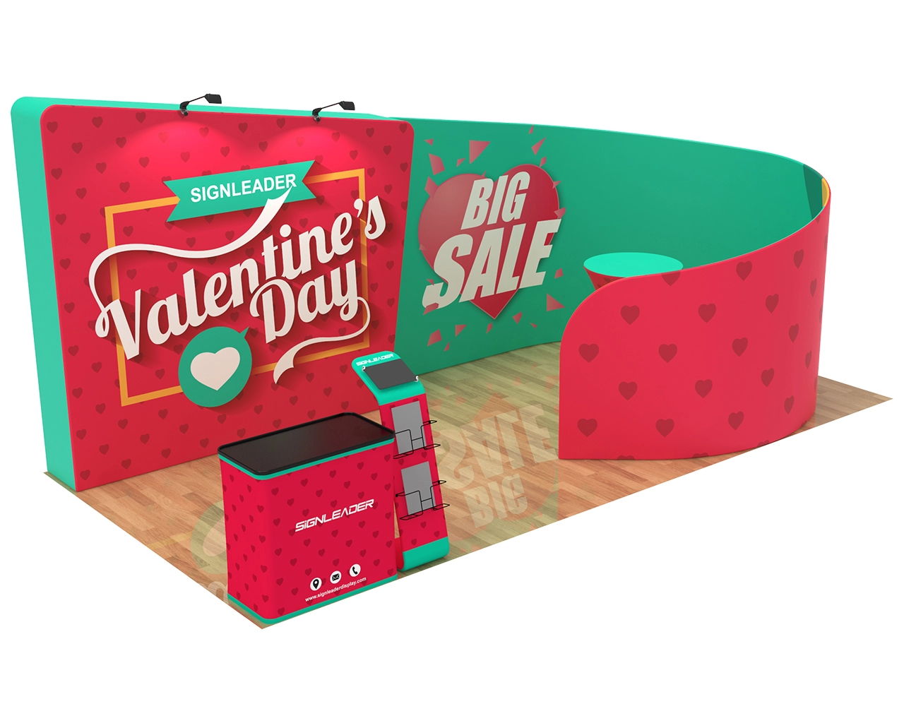 10x20ft Trade Show Booth Design C for Fashion, Footwear & Bridal Brands 