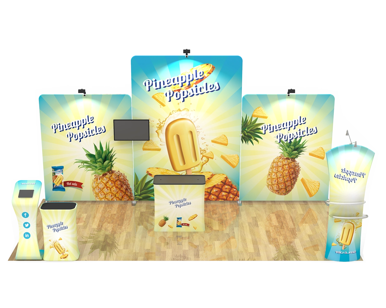 10x20ft Commercial Custom Trade Show Booth Combo L