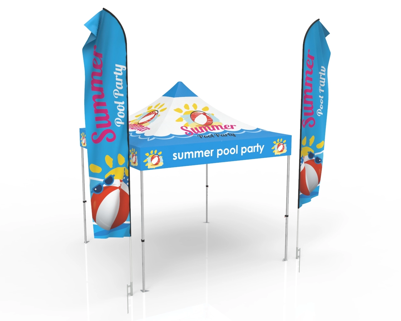 10x10 Event Canopy Tent with Flag Package