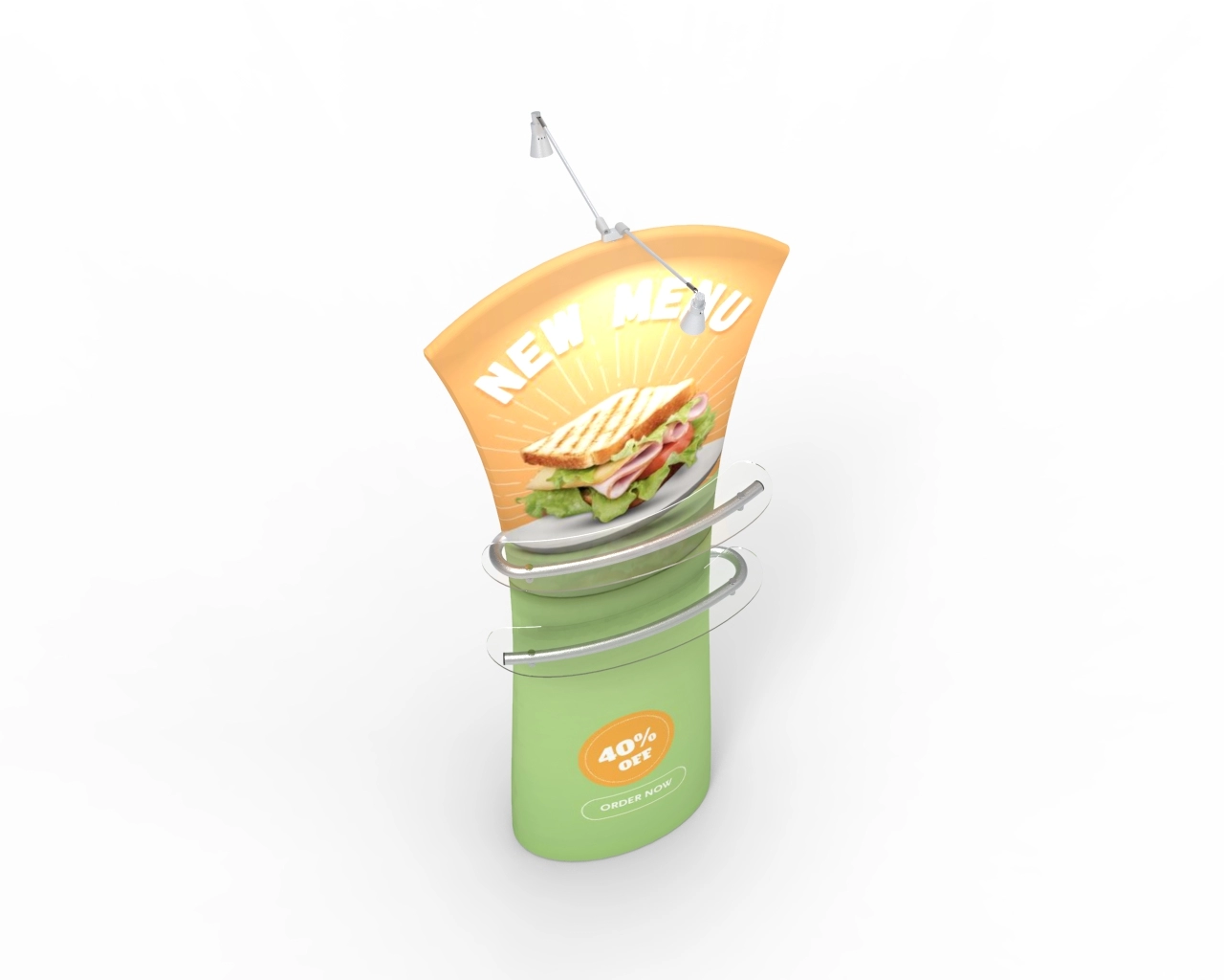 Curved Top Fabric Banner Stand