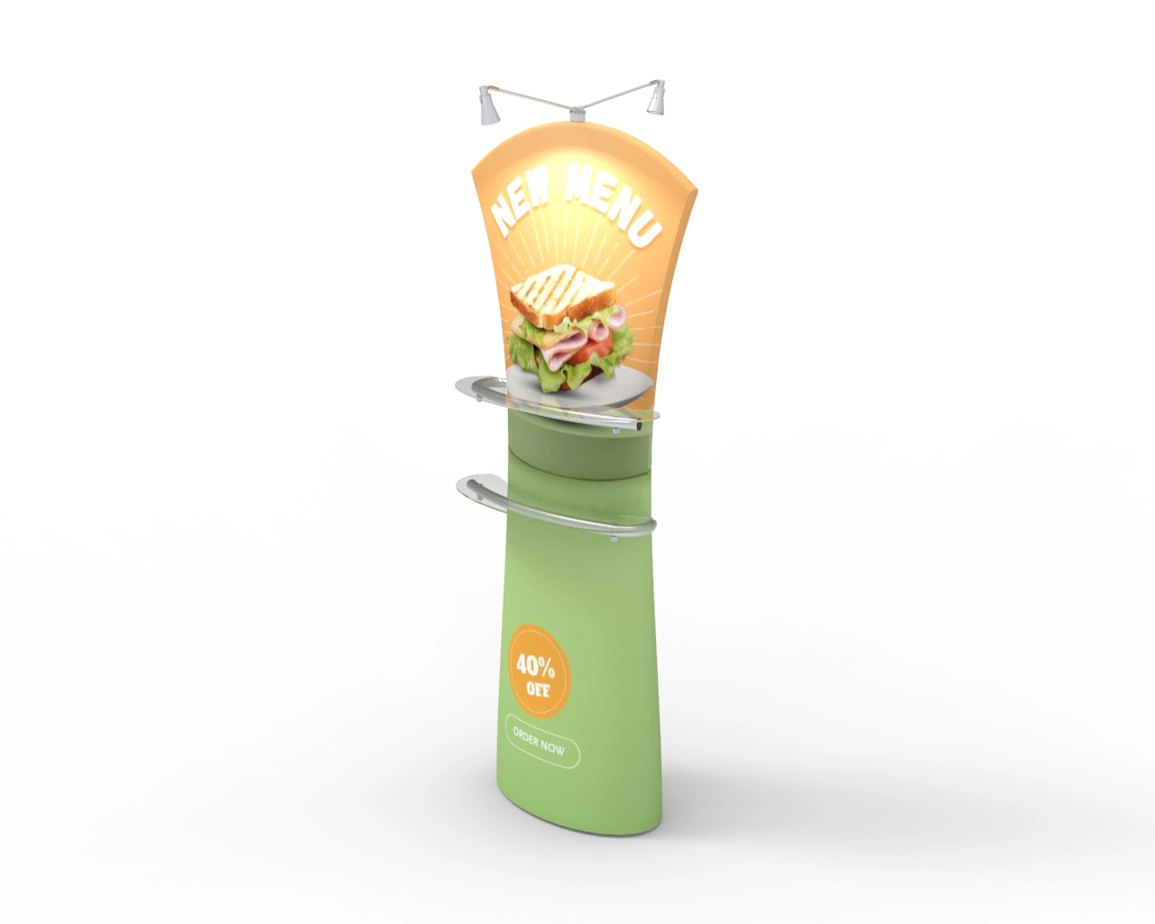 Curved Top Fabric Banner Stand