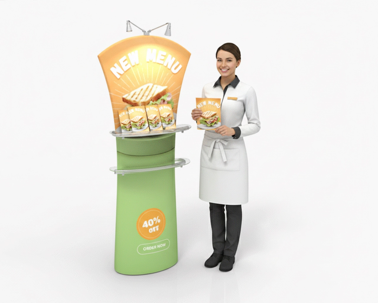 Curved Top Fabric Banner Stand