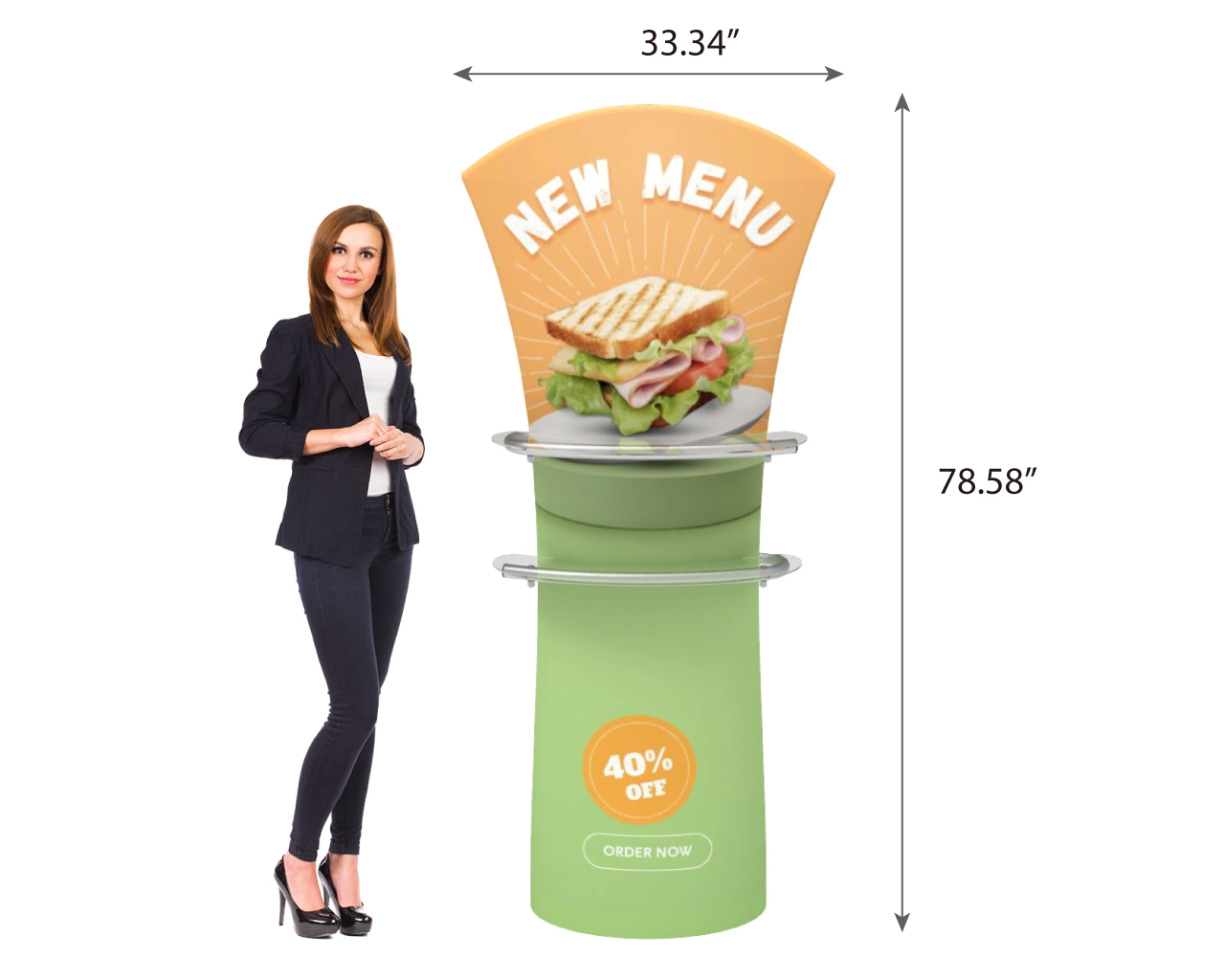Curved Top Fabric Banner Stand