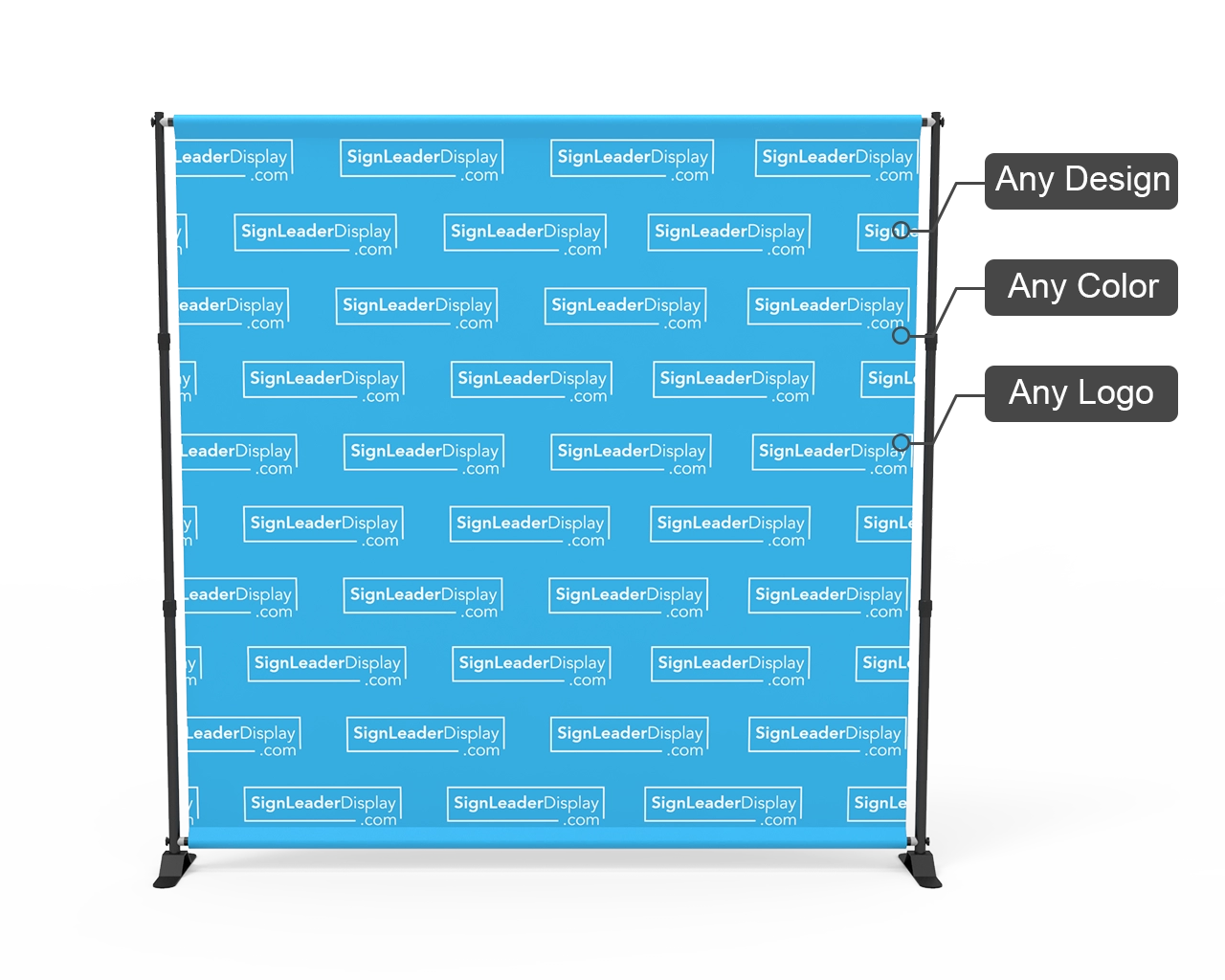 Adjustable Step and Repeat Video Backdrop Tension Fabric Display for Online Conferencing