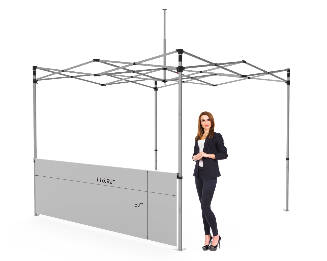 10x10 Custom Canopy Half Sidewall Left View