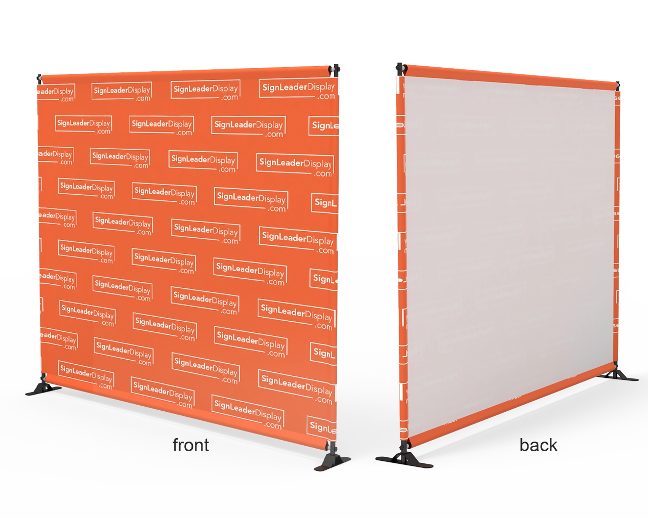 8x8ft Green & White Custom Telescopic Aluminum Tube Tension Fabric Video Backdrop Banner Stand