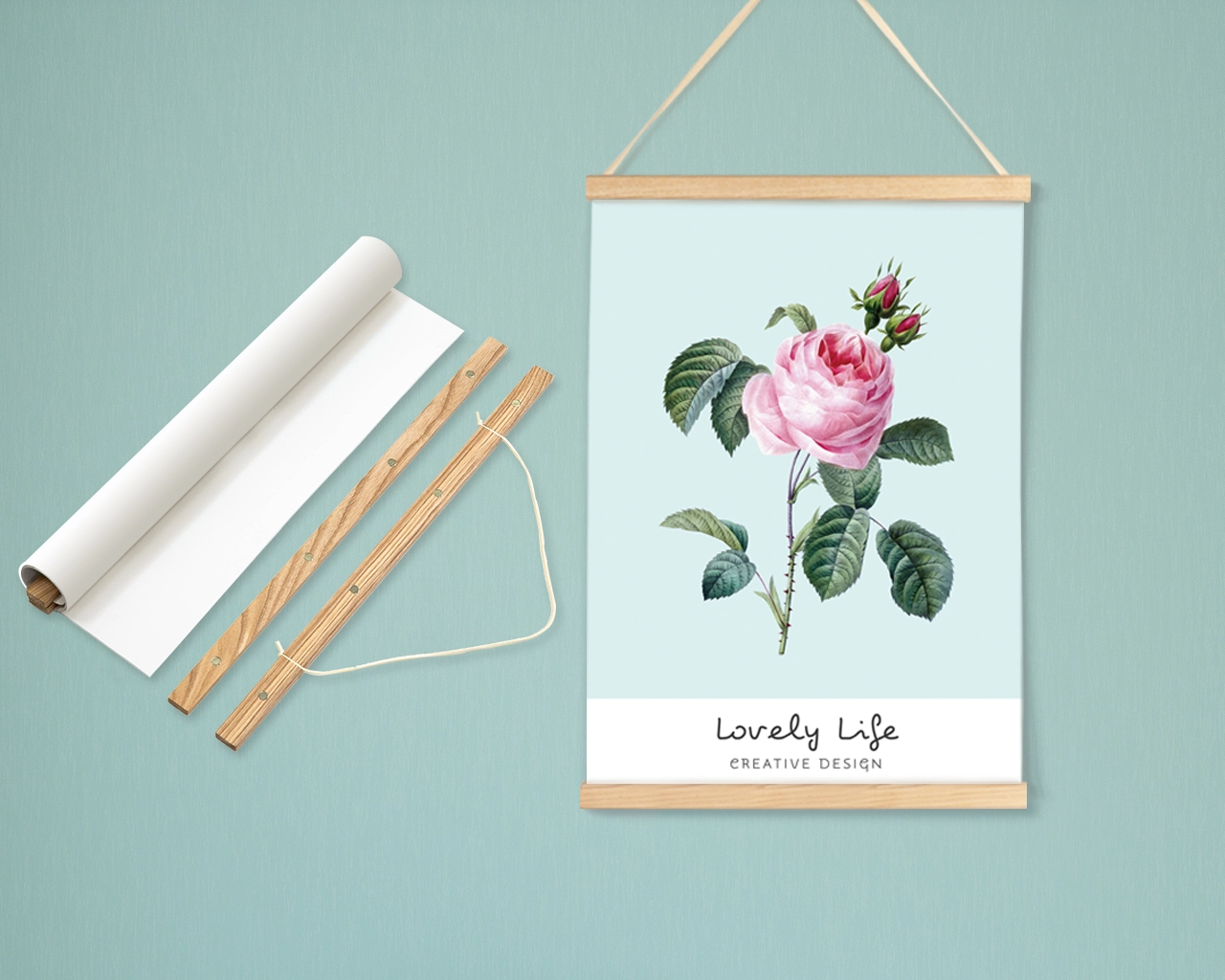 Custom Wood Frame Hanger For Living Room