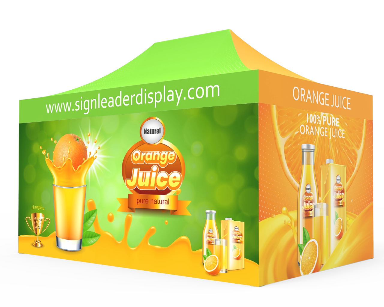 Custom 10x15 Pop Up Canopy Tent with 2 x Double-Sided Full Backwall & 2 x Double-Sided Full Sidewalls