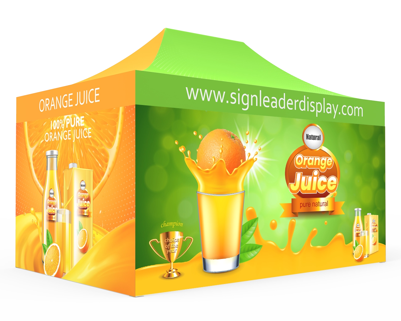 Custom 10x15 Pop Up Canopy Tent with 2 x Double-Sided Full Backwall & 2 x Double-Sided Full Sidewalls