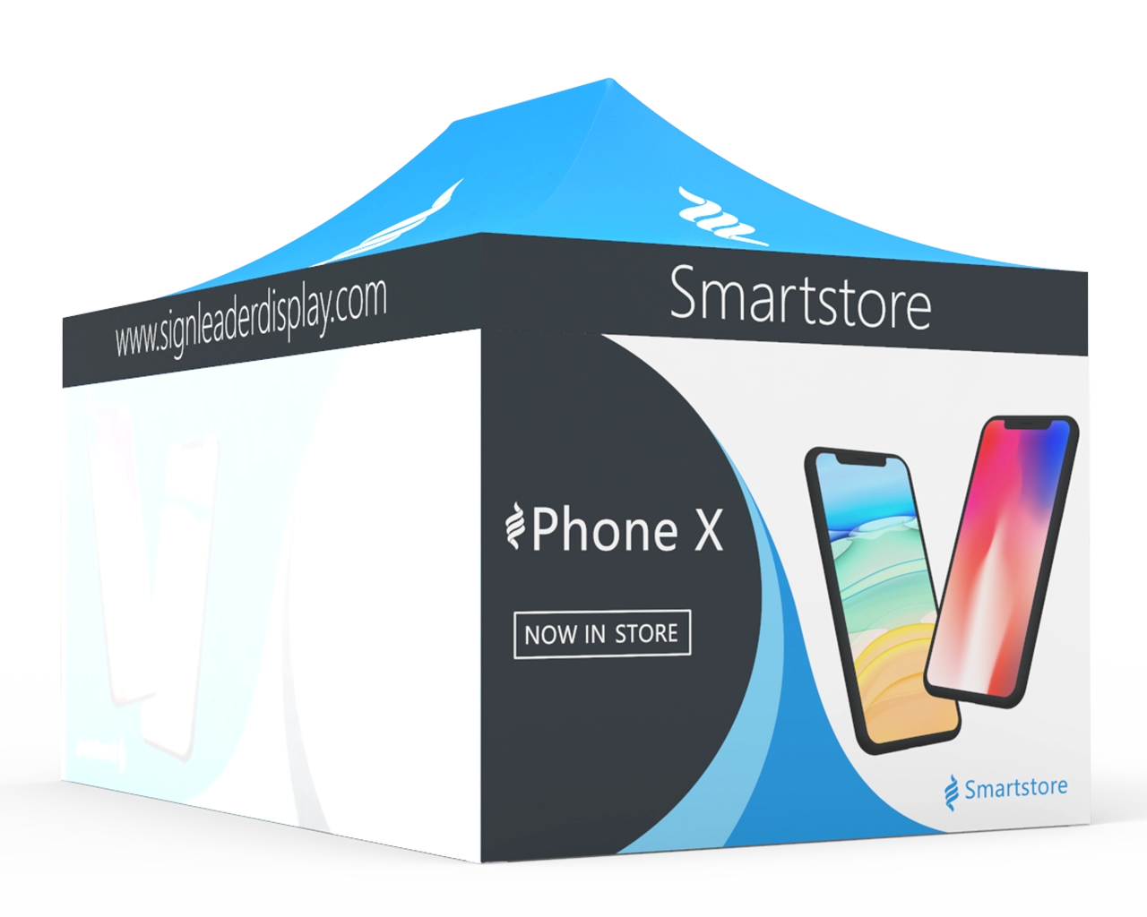 Custom 10x15 Pop Up Canopy Tent with Single-Sided Full Backwall & 2 x Single-Sided Full Sidewalls