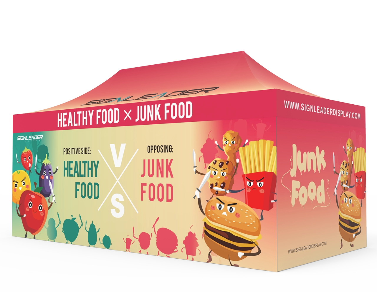 Custom 10x20 Pop Up Canopy Tent with 2 x Double-Sided Full Backwall & 2 x Double-Sided Full Sidewalls