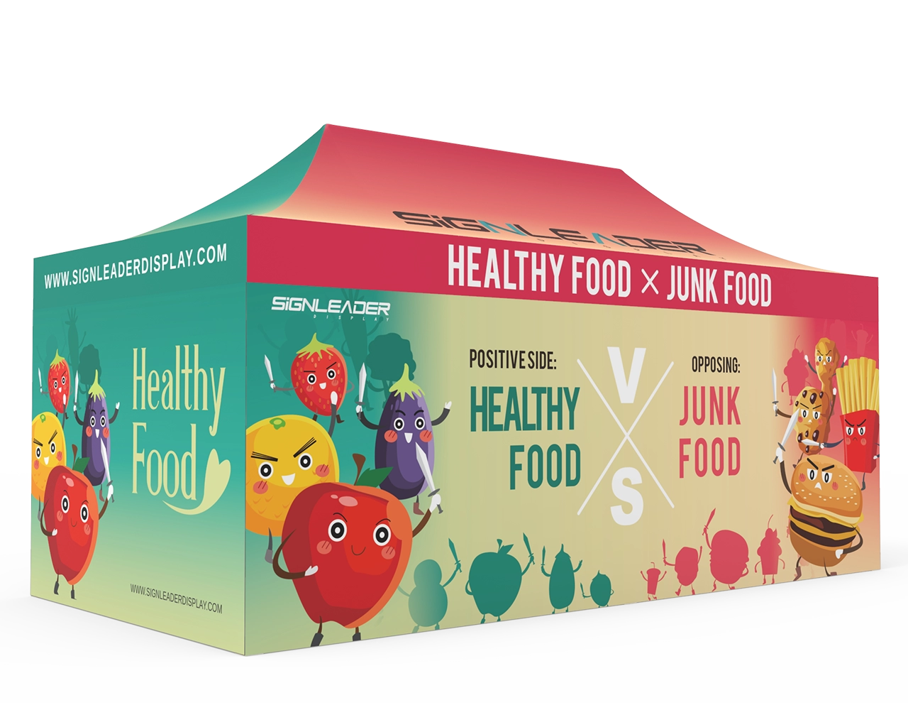 Custom 10x20 Pop Up Canopy Tent with 2 x Double-Sided Full Backwall & 2 x Double-Sided Full Sidewalls
