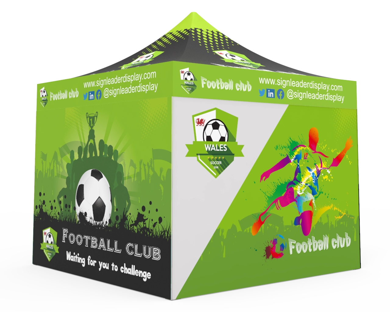 Custom Pop Up Canopy Tent 10x10 with 4 x Double-Sided Full Walls