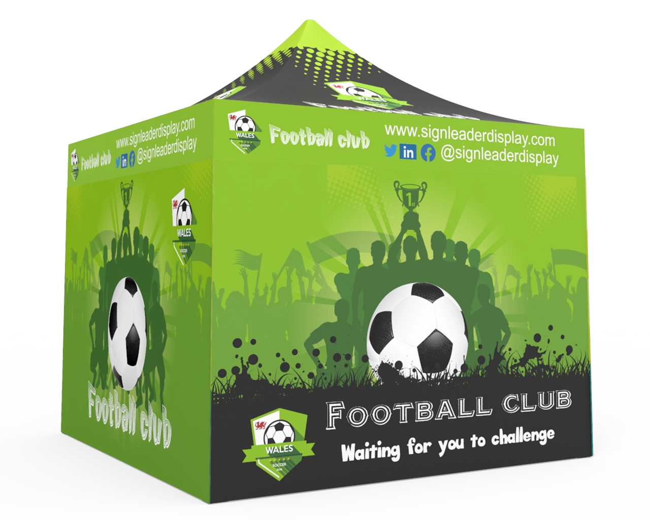 Custom Pop Up Canopy Tent 10x10 with 4 x Double-Sided Full Walls