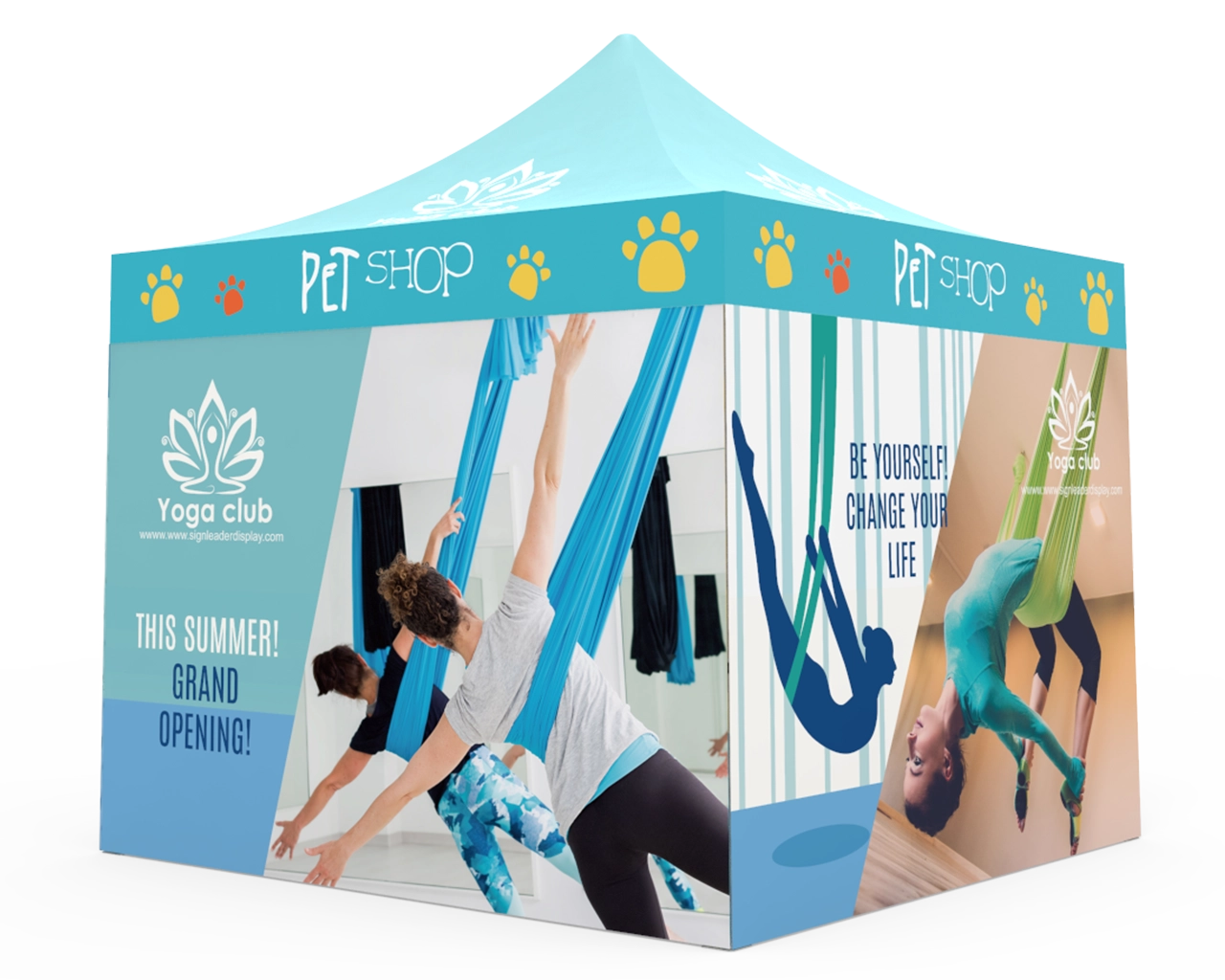 Custom Pop Up Canopy Tent 10x10 with 4 x Single-Sided Full Walls