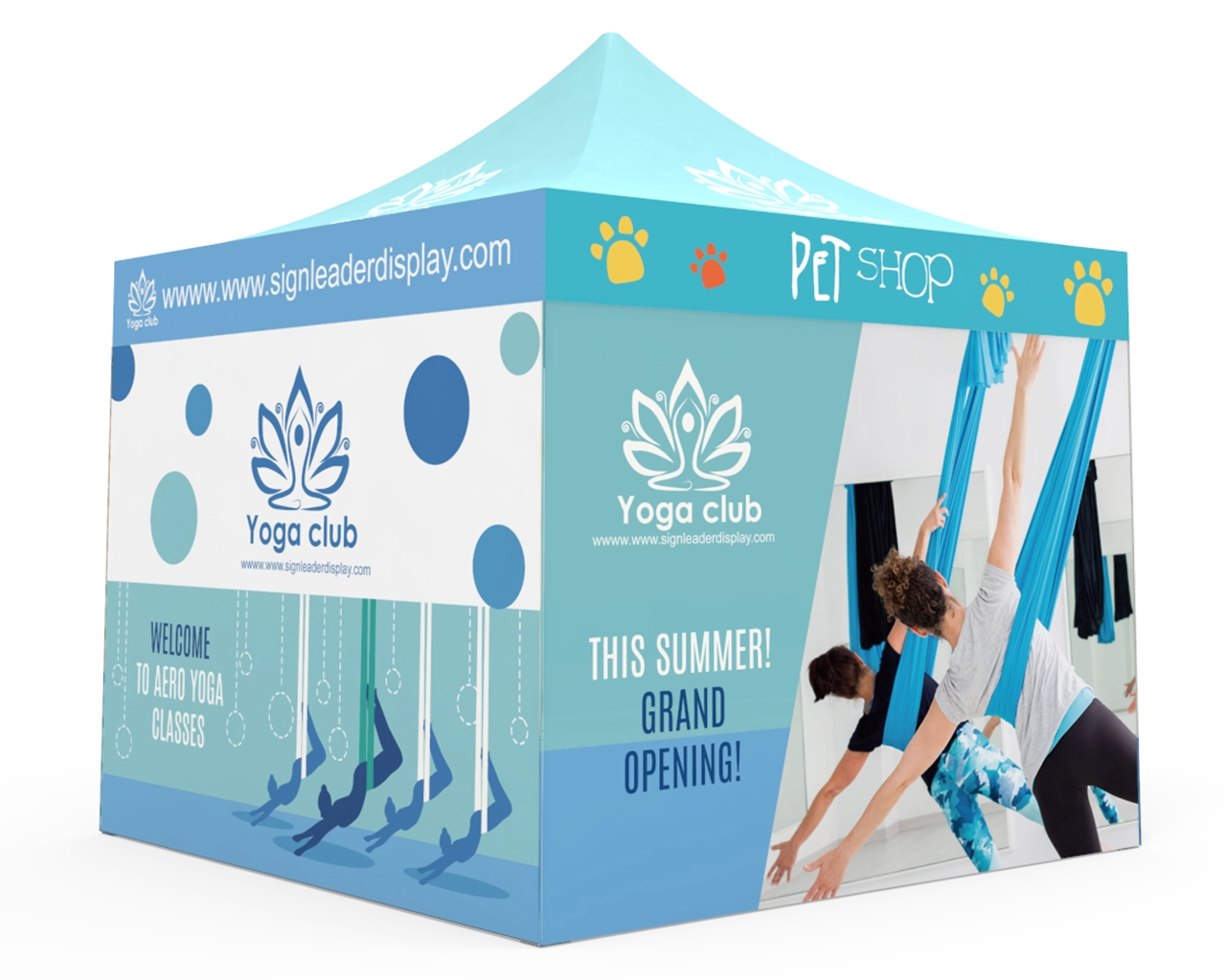 Custom Pop Up Canopy Tent 10x10 with 4 x Single-Sided Full Walls