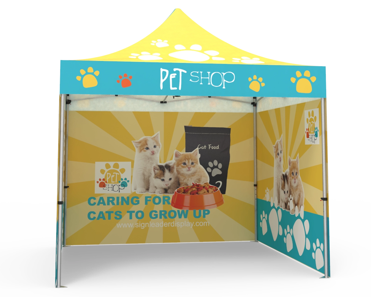 Custom Pop Up Canopy Tent 10x10 With Double Sided Full Backwall 2 Double Sided Full Sidewalls Main