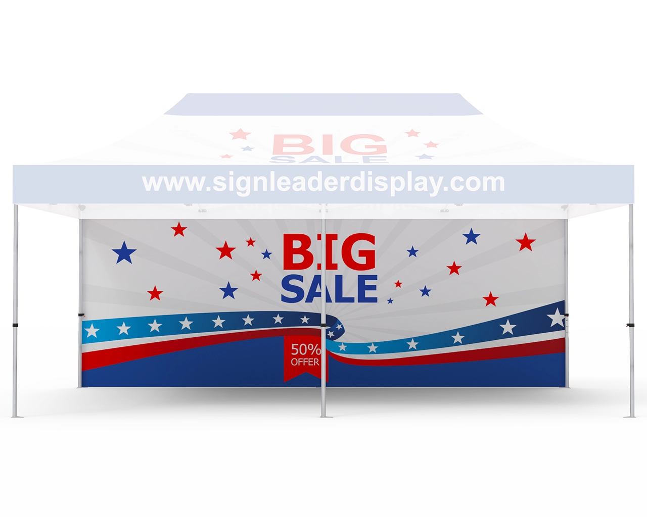 Custom Printed Tent Full Backwall for 10x20 Tent