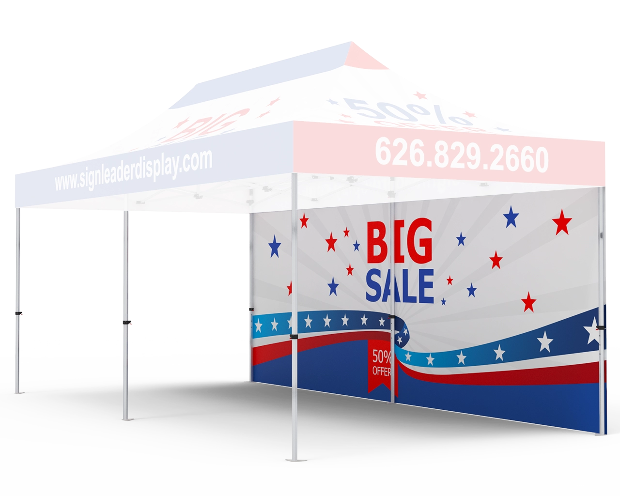 Custom Printed Tent Full Backwall for 10x20 Tent