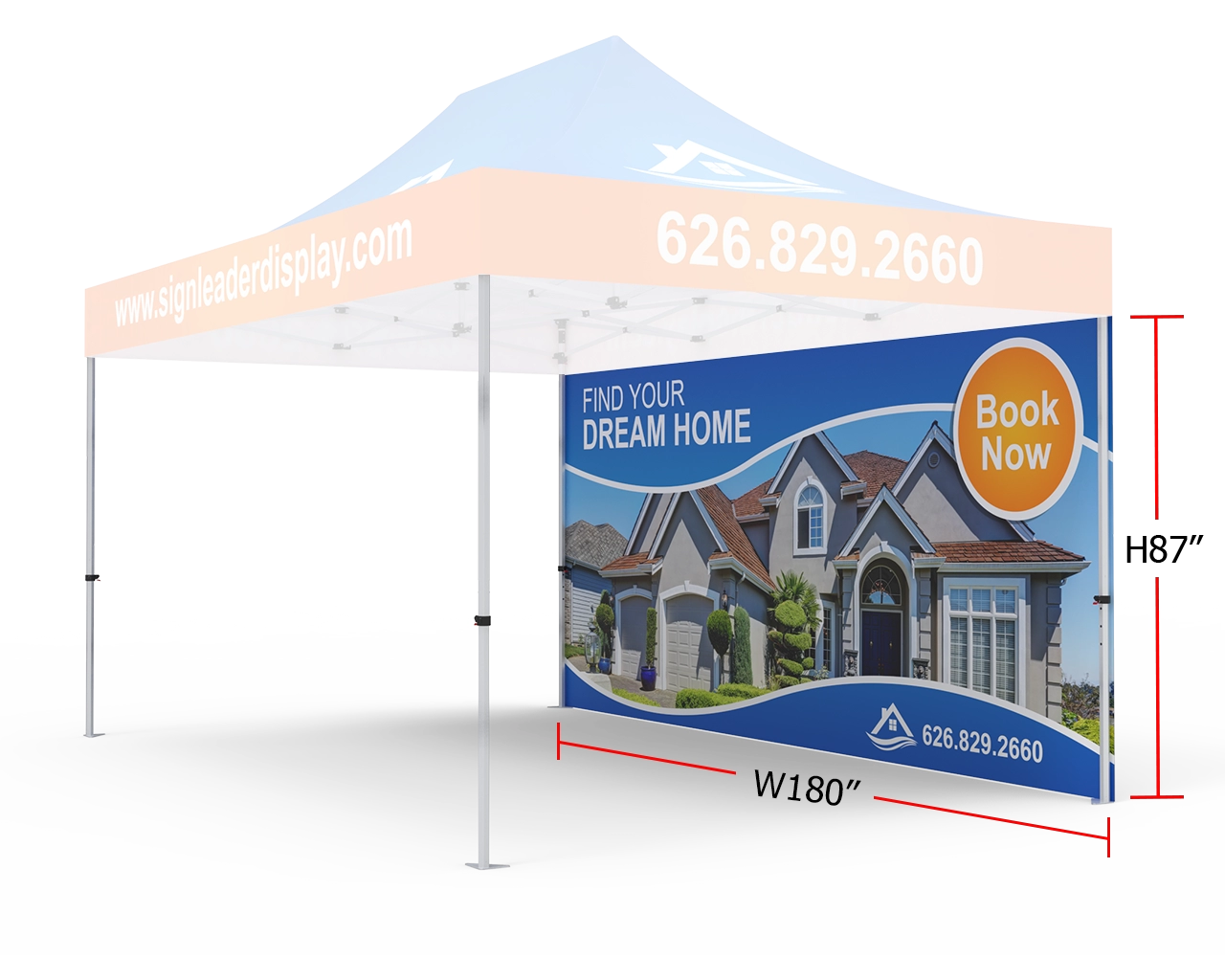 Custom Printed Tent Full Backwall for 10x15 Tent