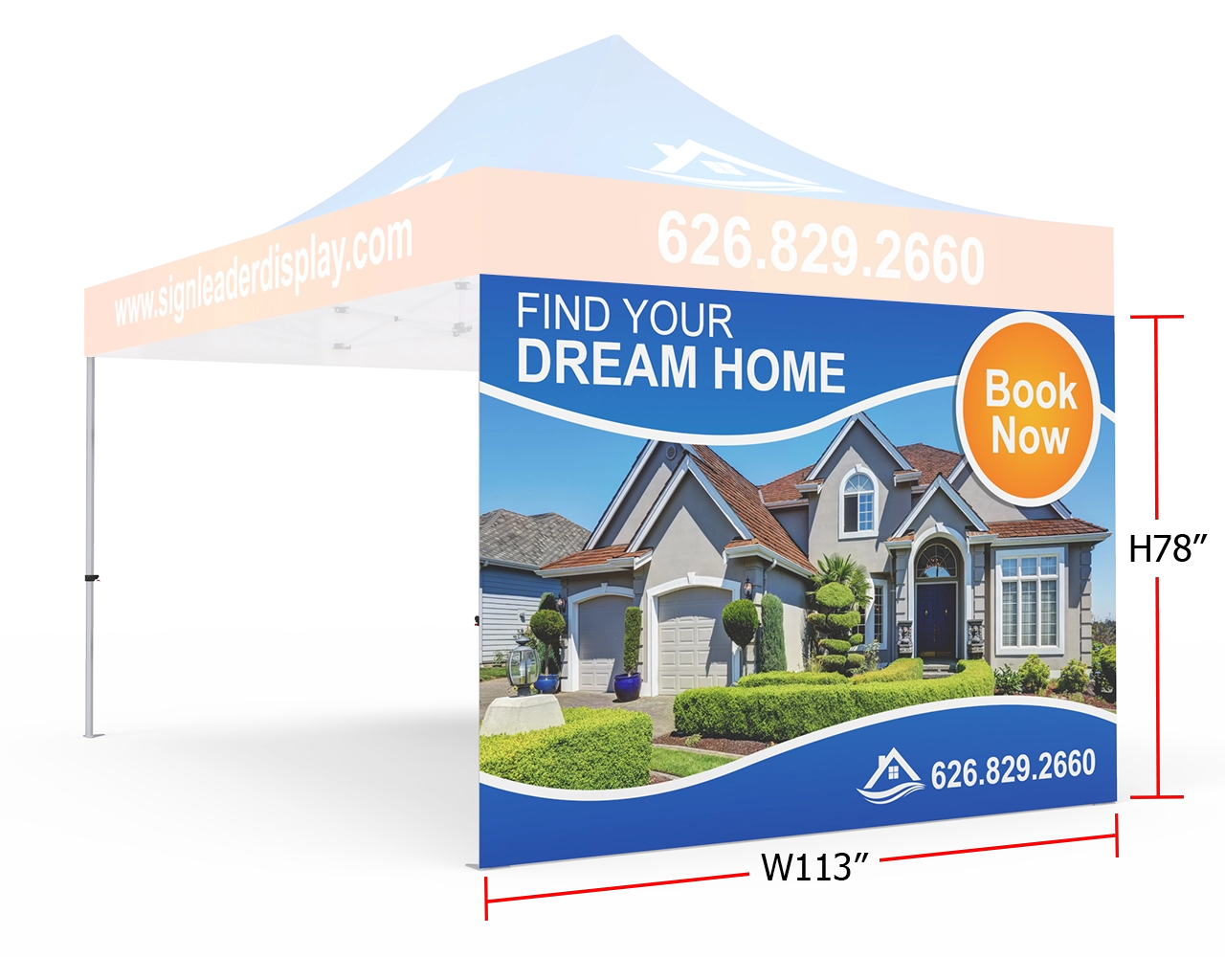 Custom Printed Tent Full Sidewall for 10x15 Tent
