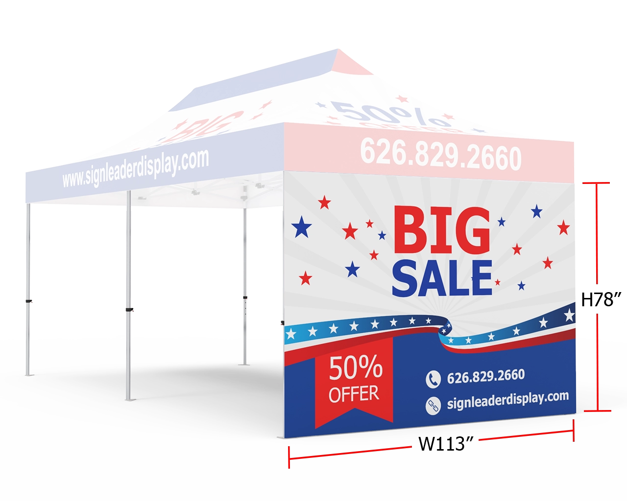 Custom Printed Tent Full Sidewall for 10x20 Tent