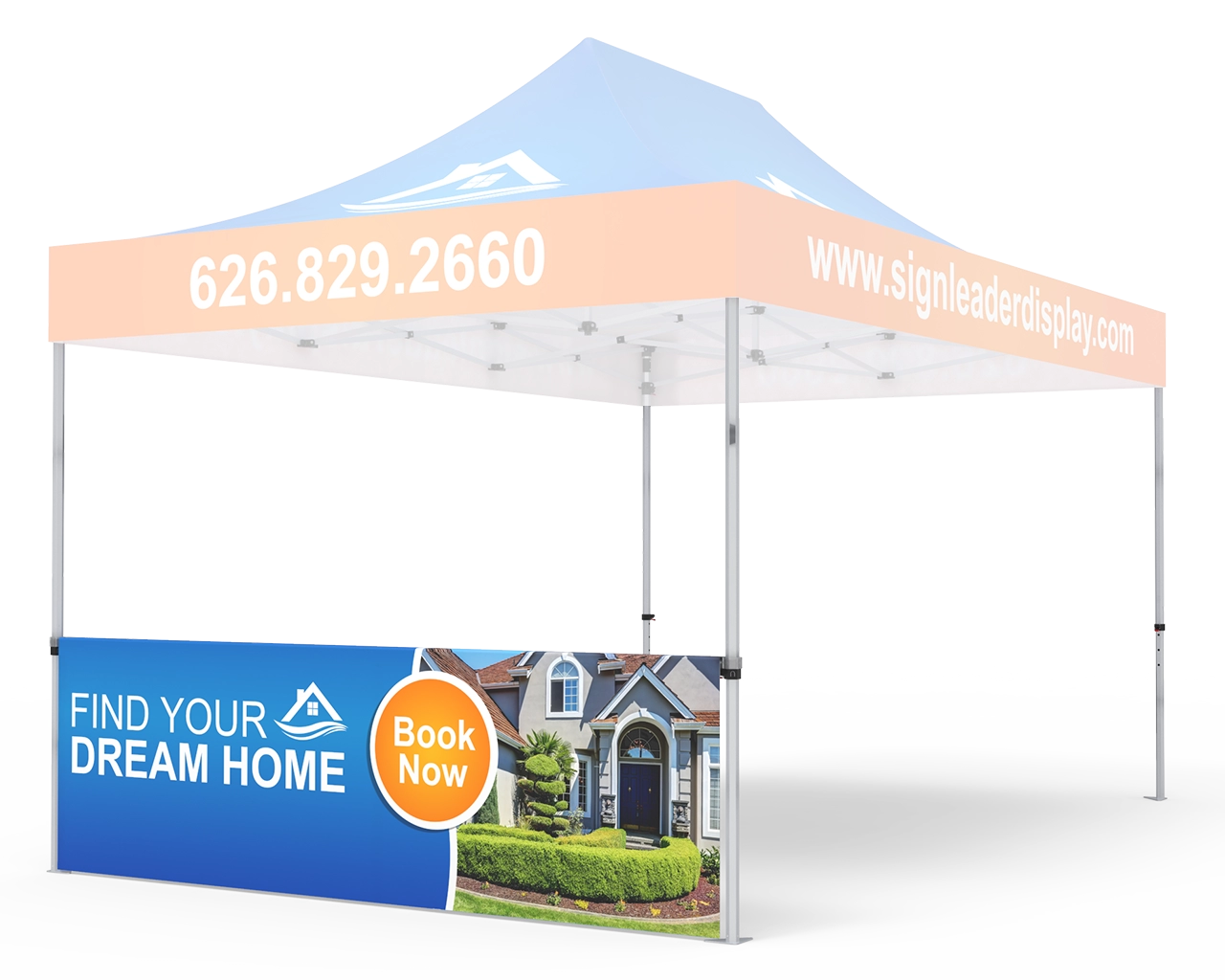 Custom Printed Tent Half Sidewall For 10x15 Tent Main