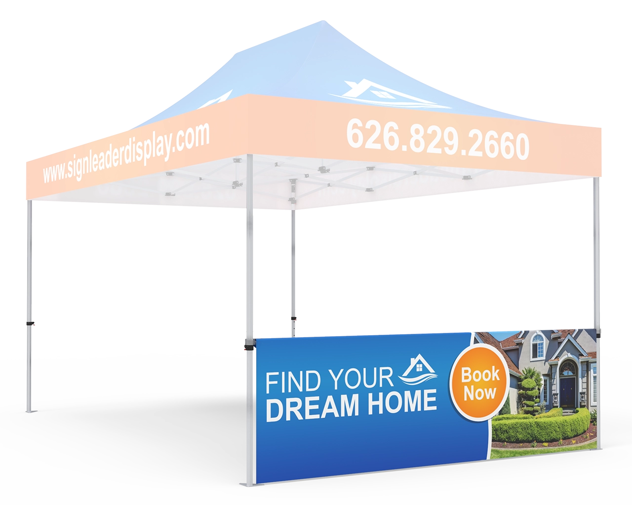 Custom Printed Tent Half Sidewall for 10x15 Tent