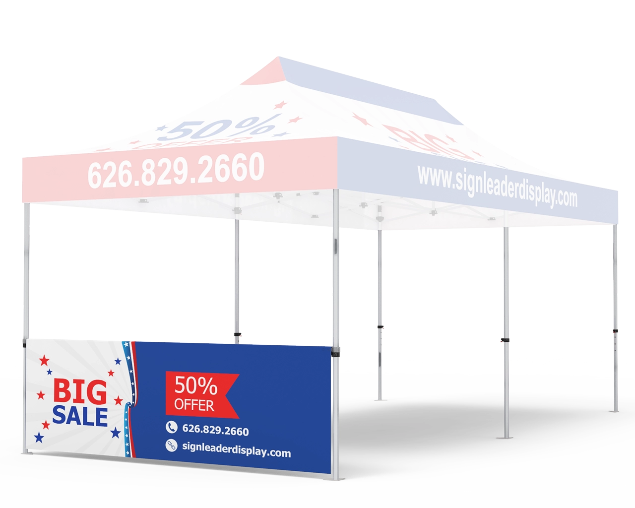 Custom Printed Tent Half Sidewall for 10x20 Tent