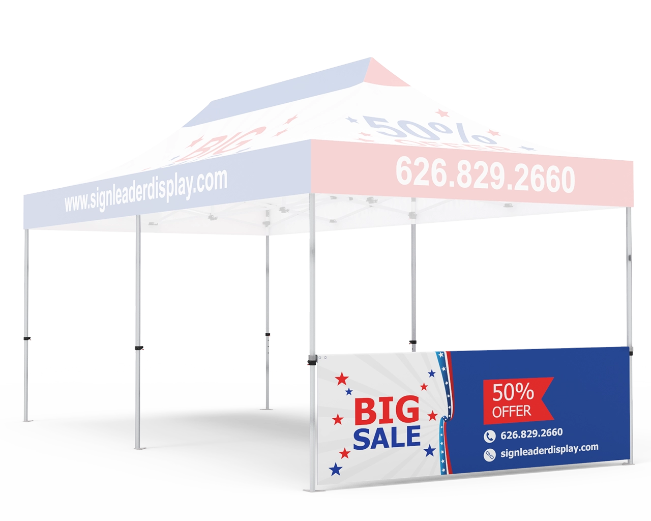 Custom Printed Tent Half Sidewall for 10x20 Tent