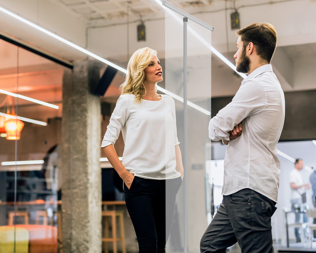 Deluxe Retractable Sneeze Guards Stands For Negotiates