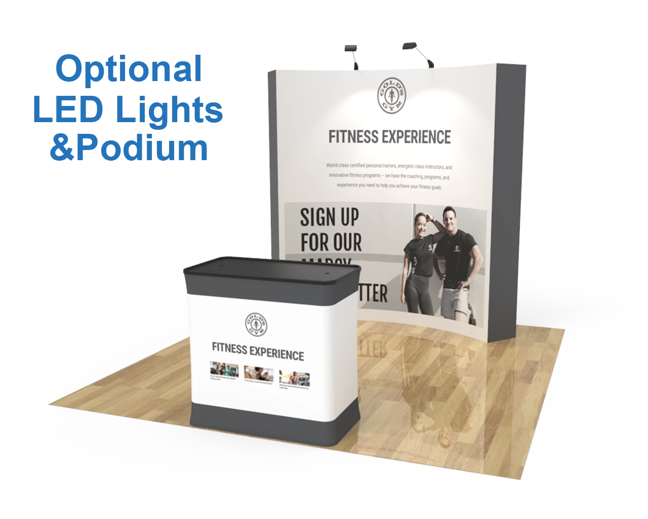 8ft Curved Velcro Fabric Pop Up Display