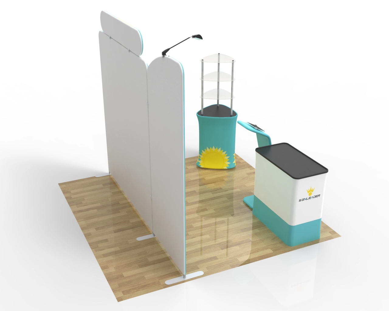 10ft Custom Trade Show Booth Kit C for Sunglasses & Personal Gear Brands