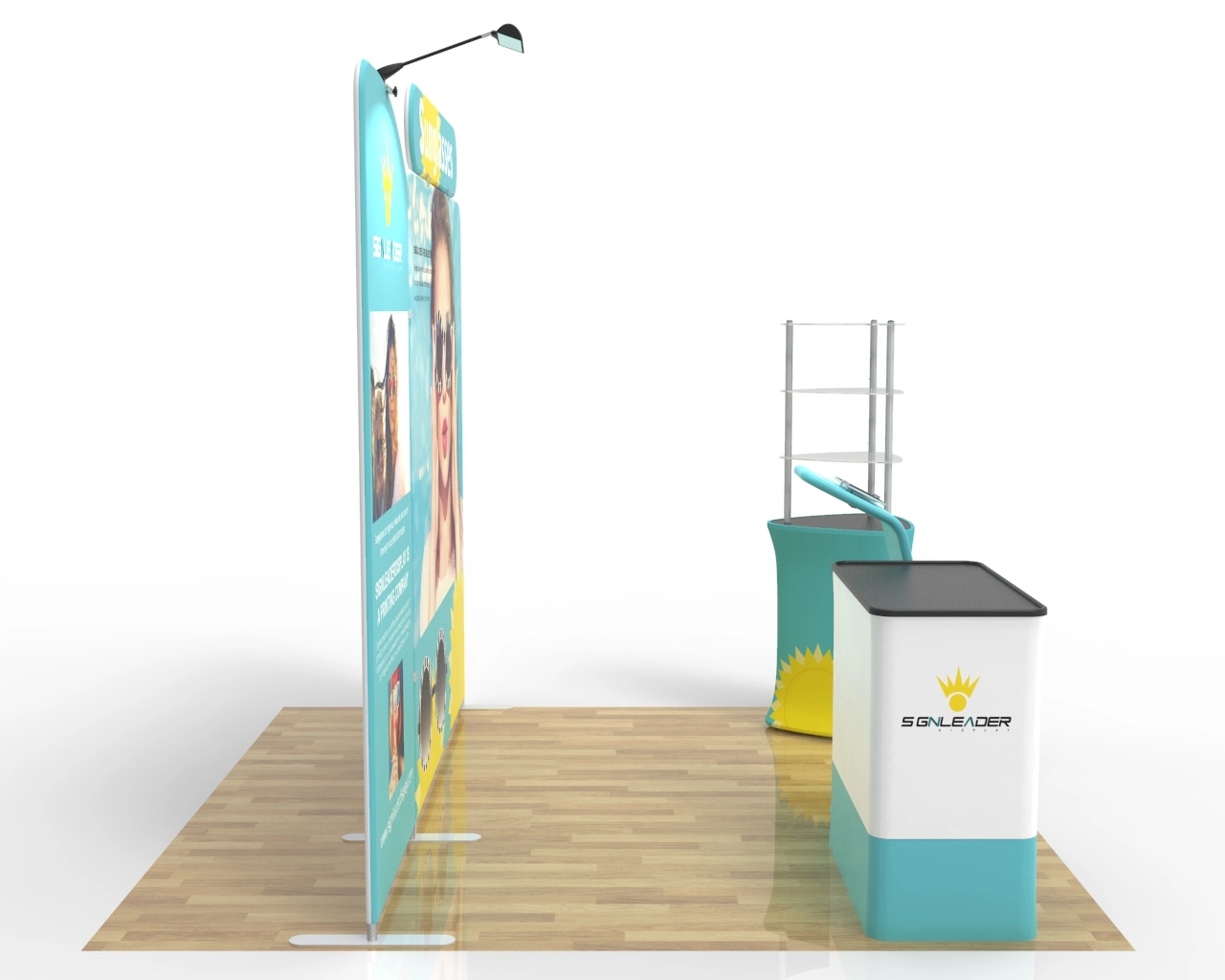 10ft Custom Trade Show Booth Kit C for Sunglasses & Personal Gear Brands