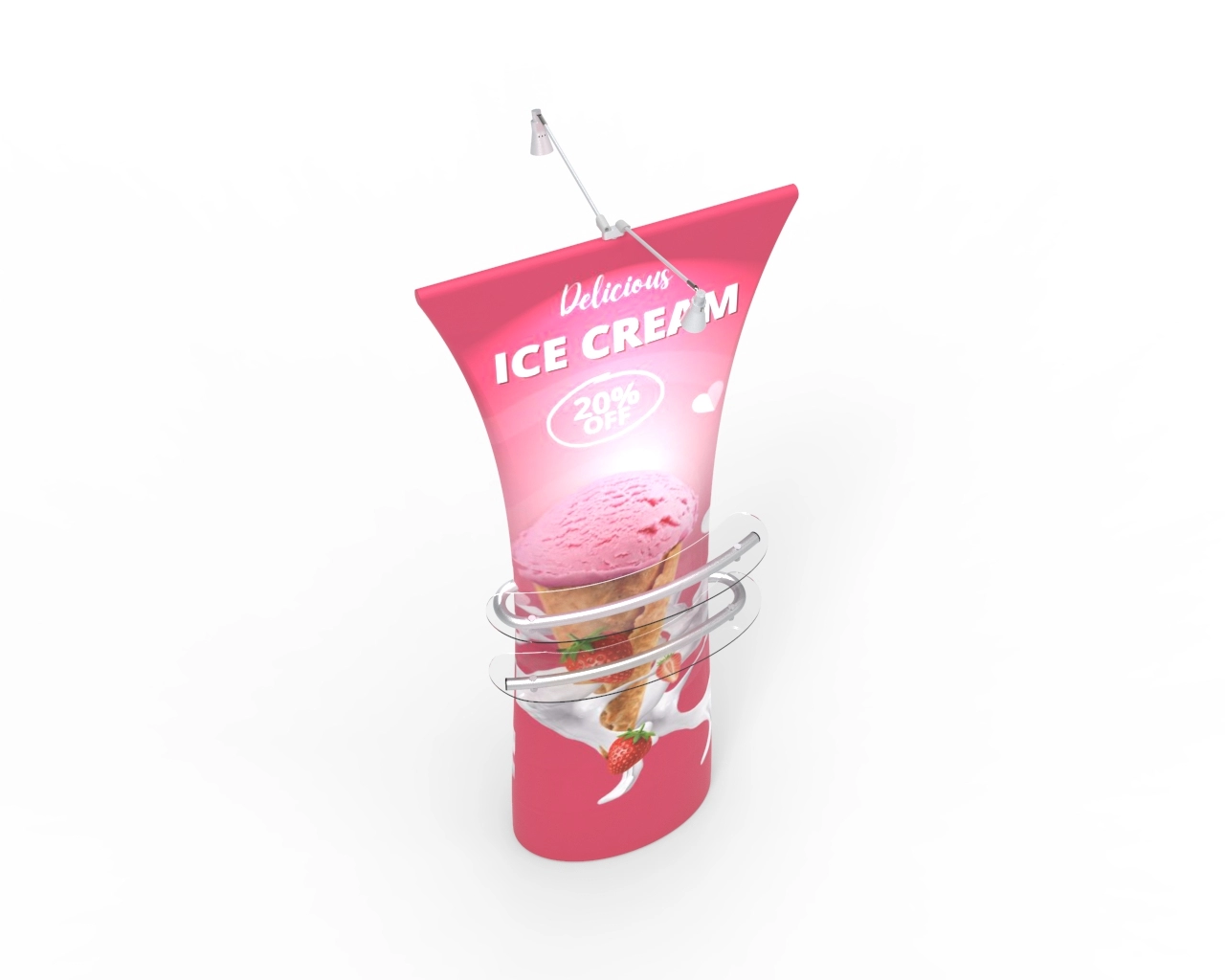 Straight Top Fabric Banner Stand 
