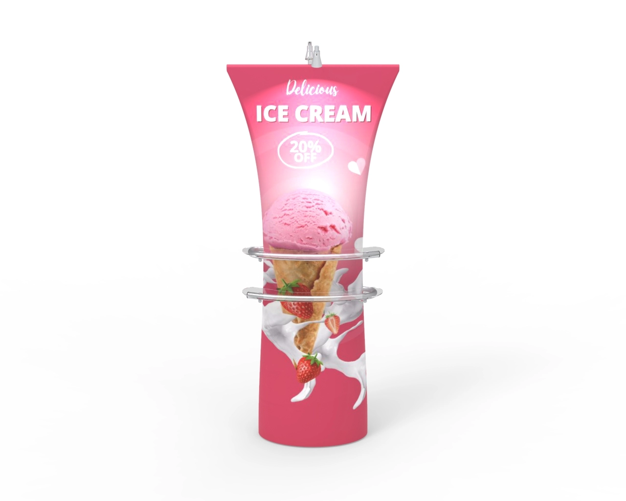 Straight Top Fabric Banner Stand 