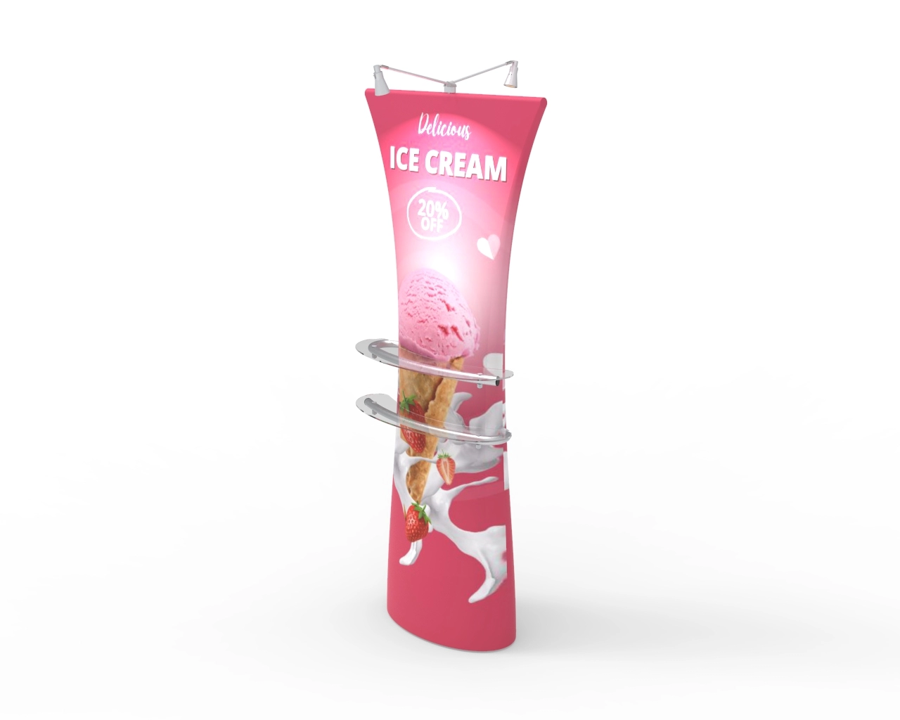 Straight Top Fabric Banner Stand 