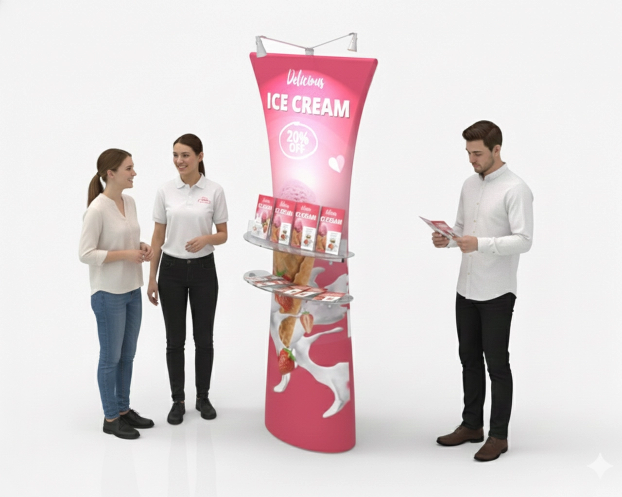Straight Top Fabric Banner Stand 