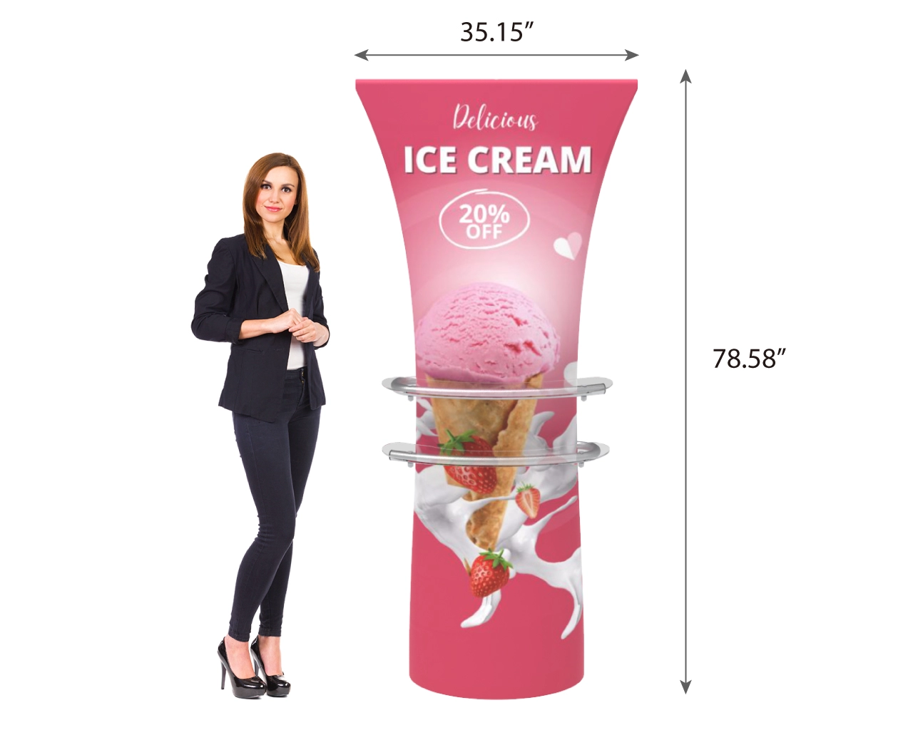 Straight Top Fabric Banner Stand 
