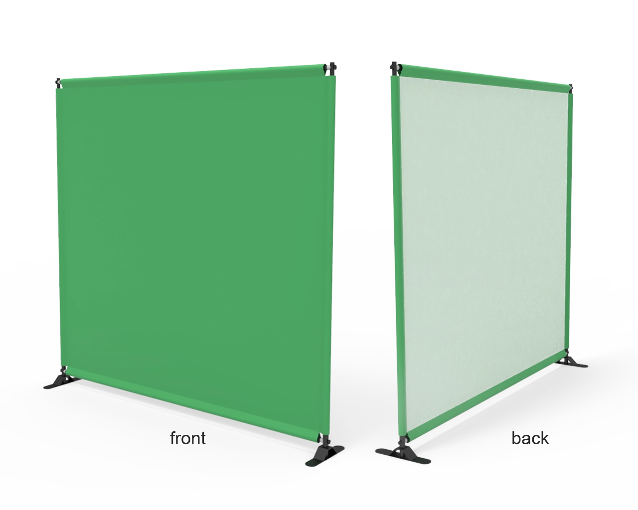 8x8ft Green & White Custom Telescopic Aluminum Tube Tension Fabric Video Backdrop Banner Stand