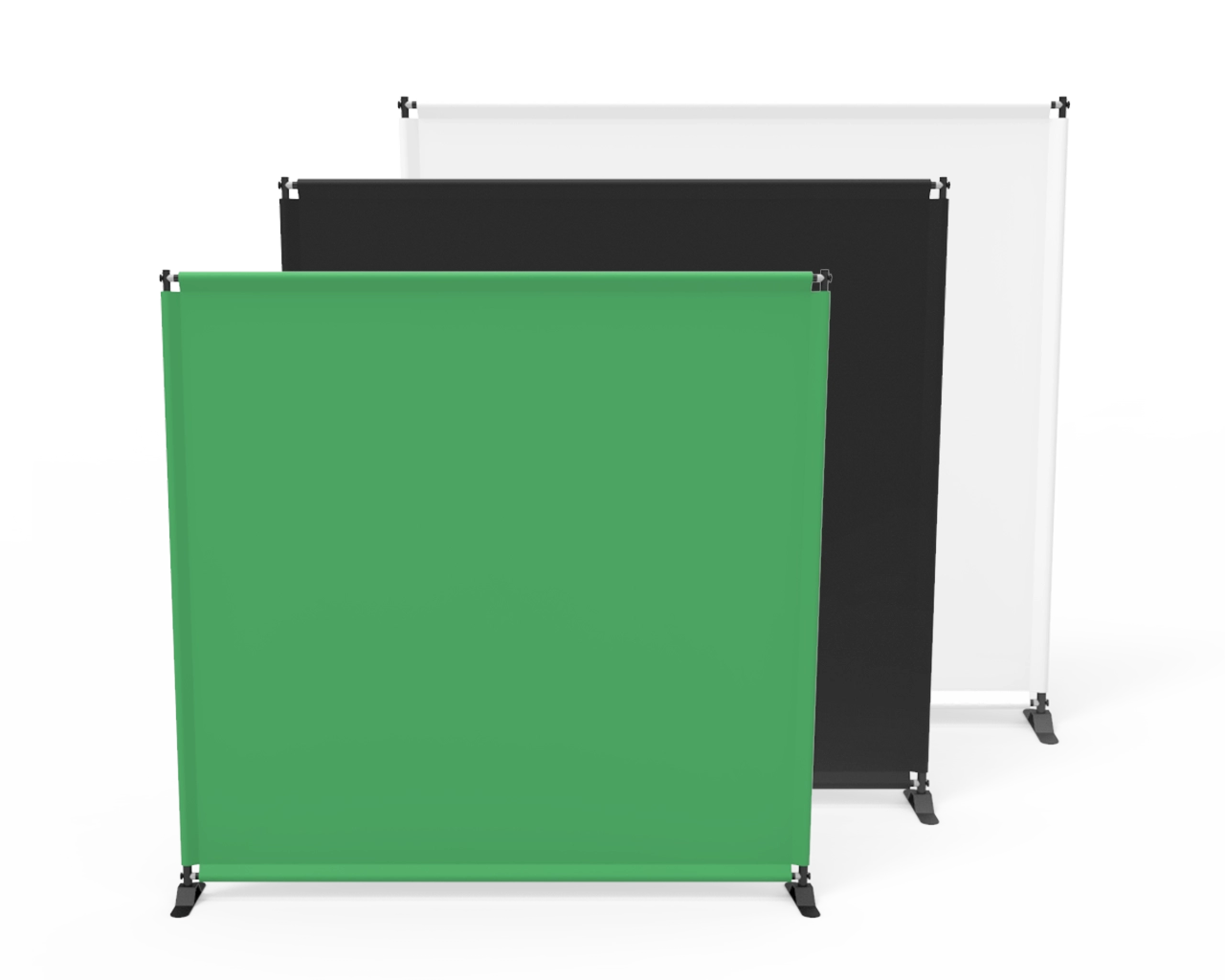8x8ft Green & White Custom Telescopic Aluminum Tube Tension Fabric Video Backdrop Banner Stand