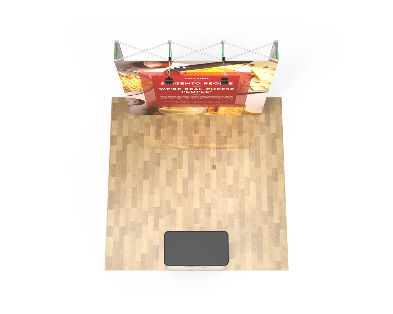 8ft Straight Velcro Fabric Pop Up Display With Podium Case|Portable Trade Show Booth