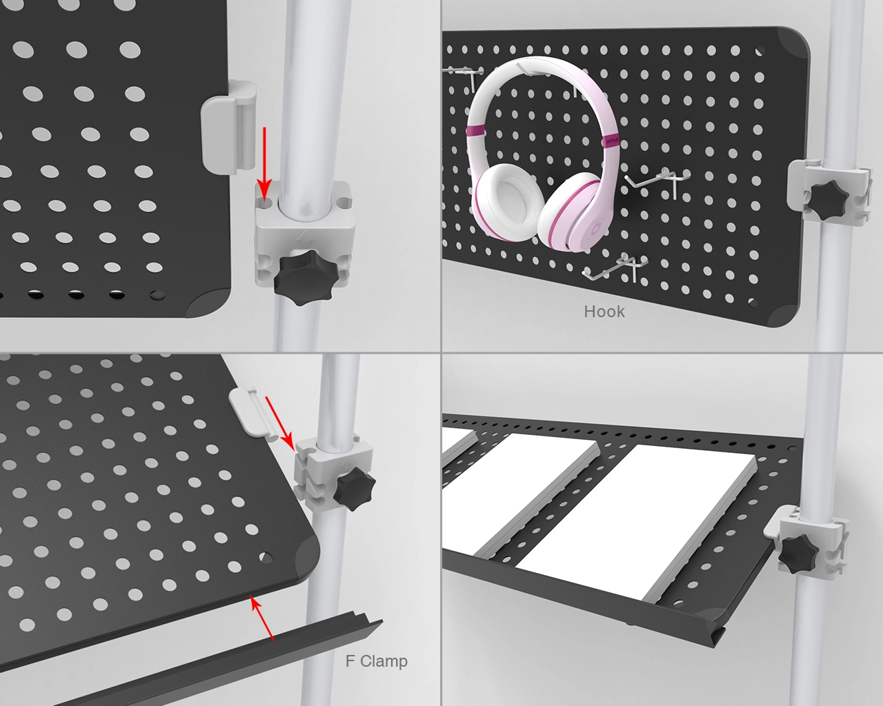 TriStyle Black Aluminum Shelves